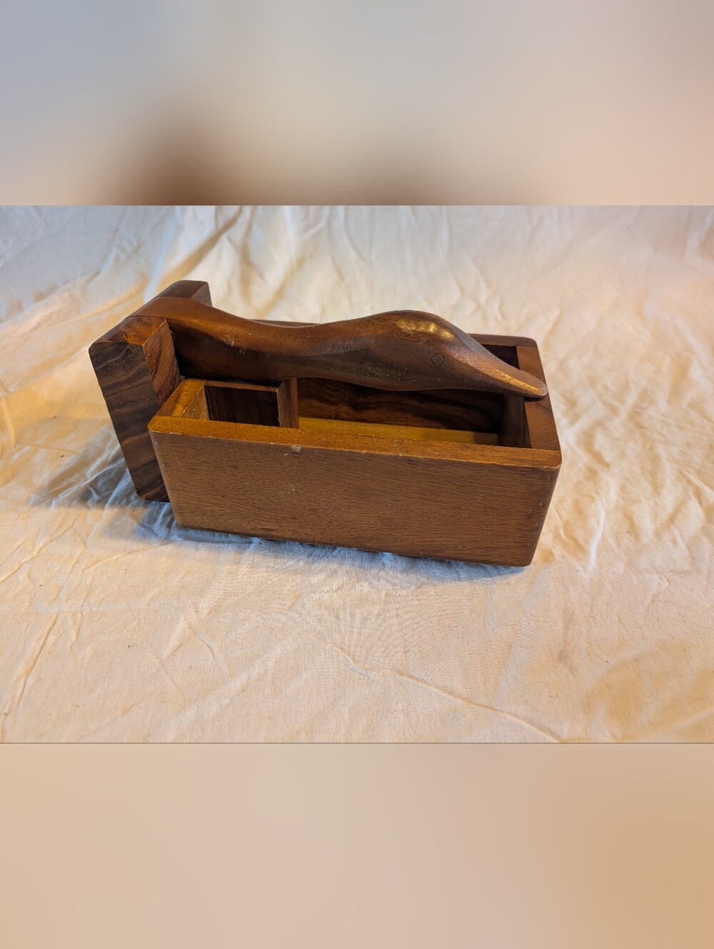 2/60$ Vintage Wooden Duck Nut Cracker Box in Brown